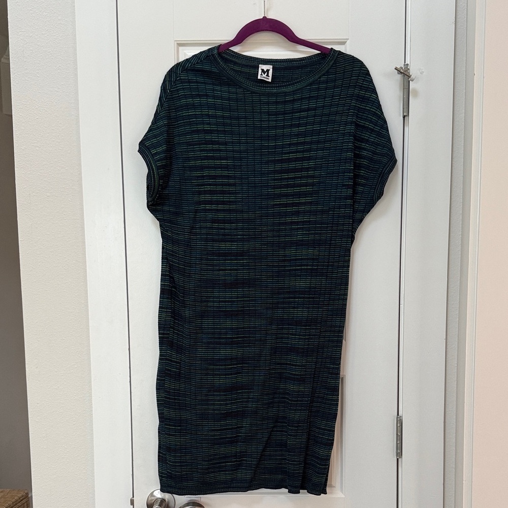 Missoni Dark Green and Black Midi Dress with Matching Cardigan